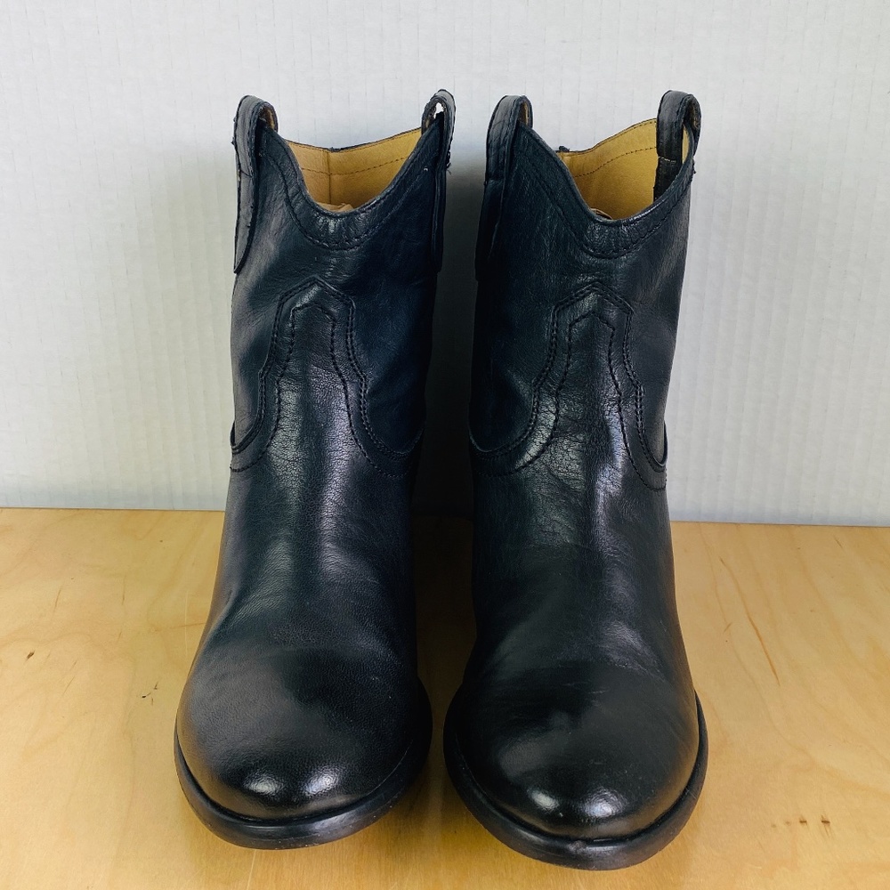 Frye Billy Short Womens Black Leather Ankle Boots, 9.